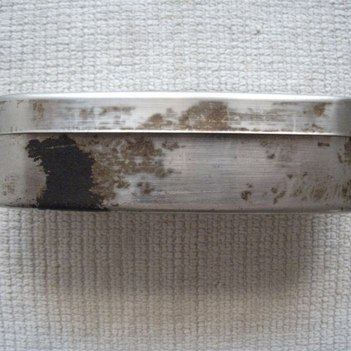 Metallic long box used, length 14.5 cm, for pharmaceutical or commercial use