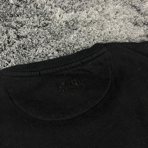 Karl Lagerfeld Leather Detail Sweatshirt men's sweatshirt like new, XL, black