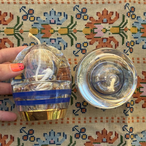 Vintage Candlesticks with Wick, Set of 2, Like New