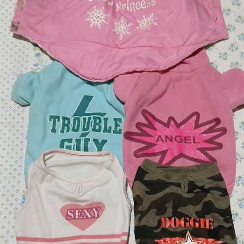 Pet clothes used, pack of 5 for small dogs or cats