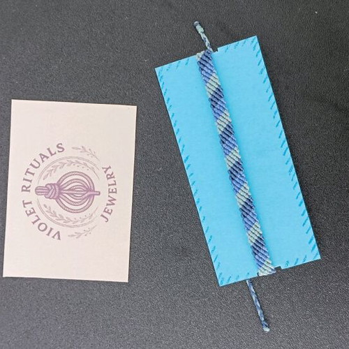 Handmade macrame bracelet new in shades of blue