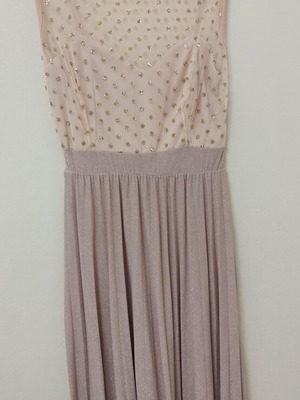 Formal dress pink gold with chest transparency size large new