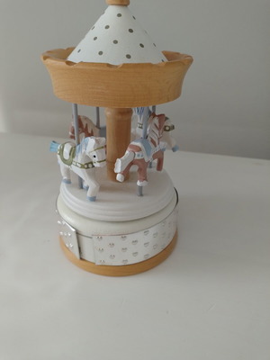 Wooden decorative carousel with music, like new