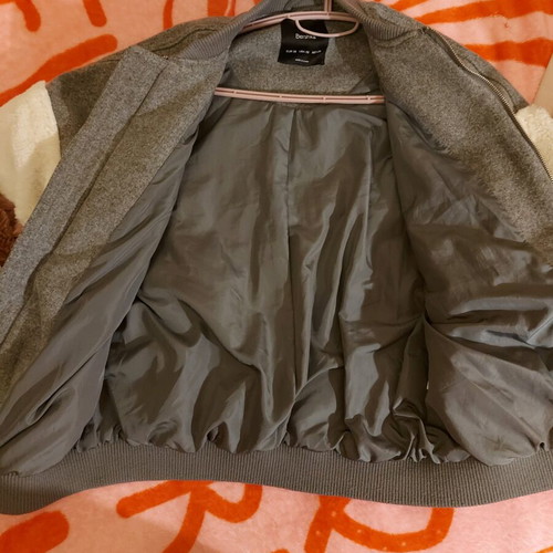 Bomber jacket Bershka new, size XS, gray pink white