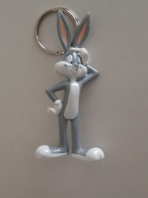 Bugs Bunny keychain like new, Warner Bros, gray