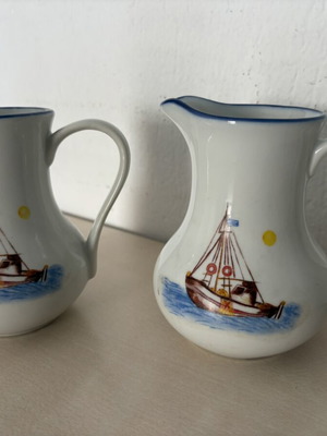 Porcelain nautical jug set of 2 like new