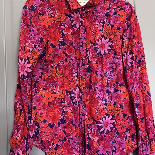 Sézane long-sleeve shirt like new, vibrant colors, size S