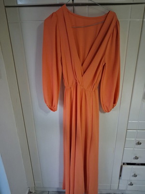 Summer long dress used, orange, airy