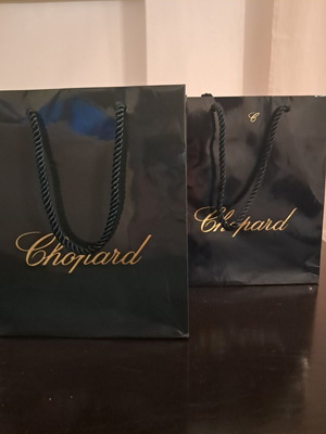 Chopard paper gift luxury bags, like new, pack of 2 dark blue-black