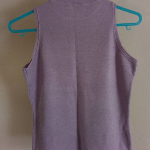 Knitted sleeveless turtleneck purple, like new, size L