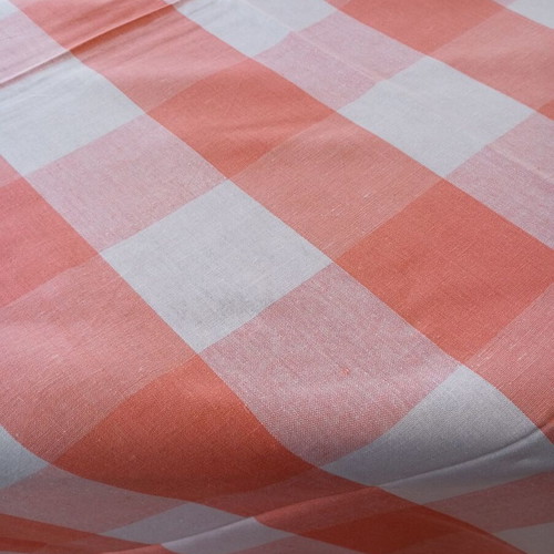 Gingham Tablecloth salmon/peach 147x170 cm like new