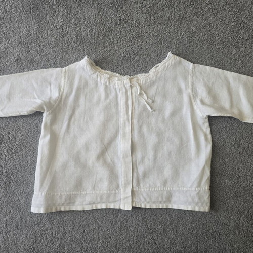 Vintage baby blouse tied used, embroidered cotton