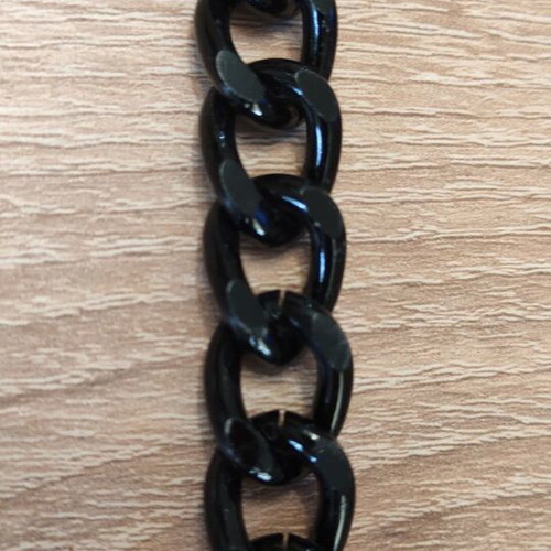 Metal chain Large 13x18.5mm black new, sold by the meter