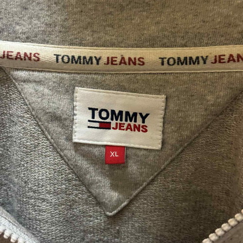 Tommy Jeans ανδρική γκρι vintage μπλούζα quarter zip σαν καινούργια, μέγεθος XL