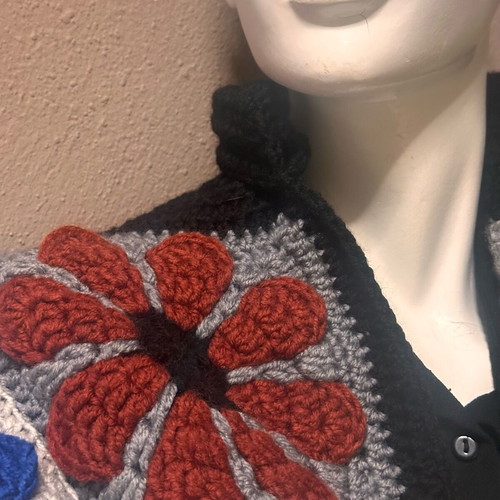 Handmade knitted jacket new, multicolor