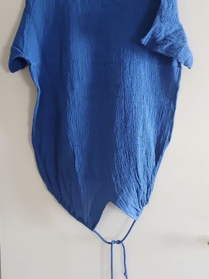Lightweight asymmetrical blouse, electric blue
