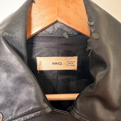 Mango leather jacket used, size M, black