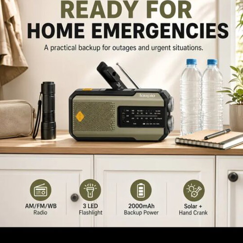 Solar emergency radio new with USB-C and powerbank
