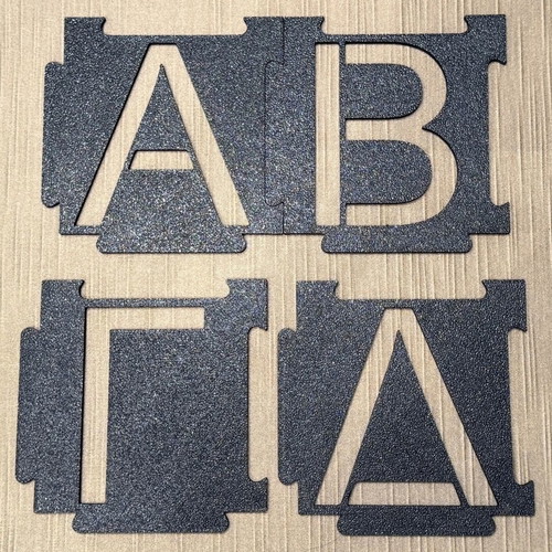 Stencil Greek Alphabet Uppercase Set of 24 Pieces Made of PLA Plastic