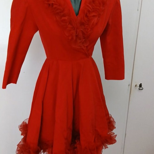 Dress evening used, red, size M