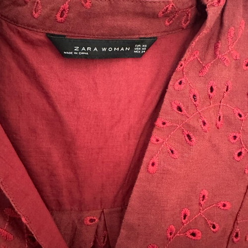 Zara shirt used with embroidery, size XS