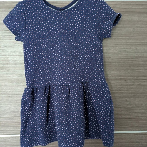 Children's dress blue with pink polka dots like new