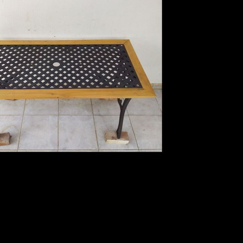 Garden table veranda wood and cast iron like new