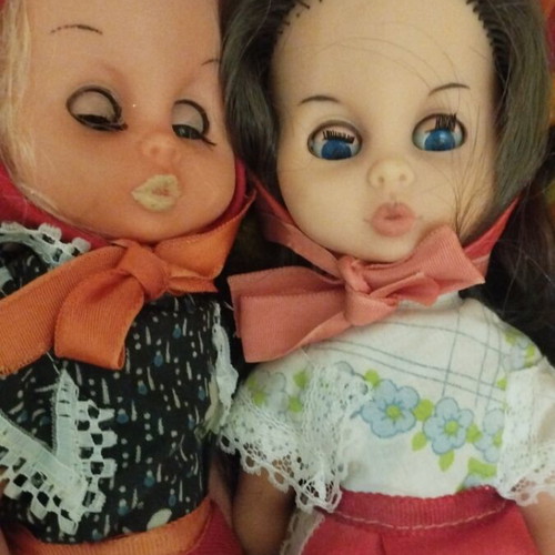 Liaco dolls used, pack of 2 Little Red Riding Hood vintage 1970-1980