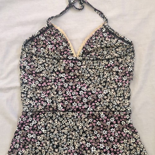 Halter Top Liu Jo floral with strass and lace Small new