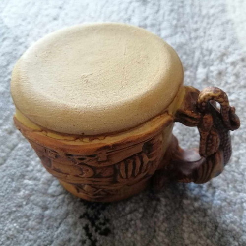 Handmade clay beer mug new