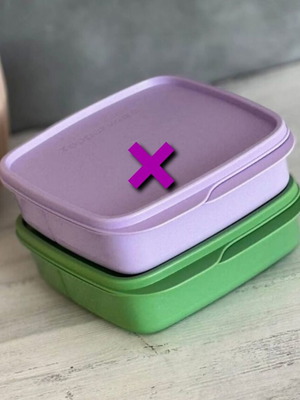 Δοχεία φαγητού Tupperware με χωρίσματα, πράσινα και μπλε, σετ 2