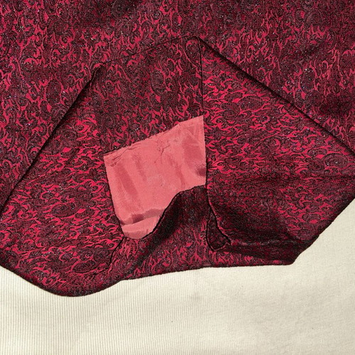 Vintage burgundy brocade lurex dress 60s/70s custom made
