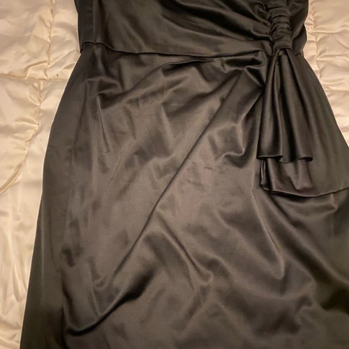 Satin evening dress new with bow XL black
