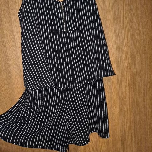 Mango Casual Playsuit striped black and white size S like new
