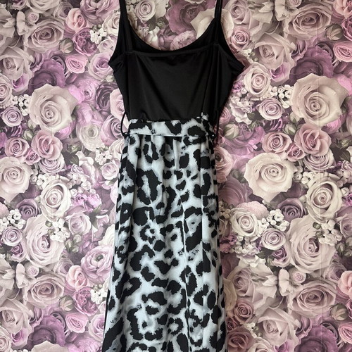 Shein short dress with black top and leopard print, size S/36