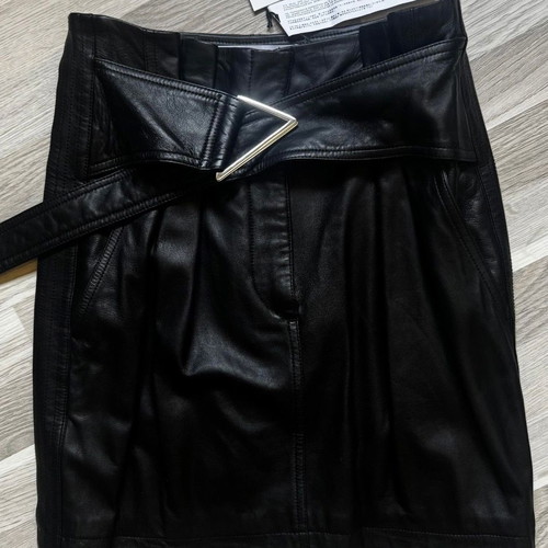 Iro Humami Black Mini Leather Skirt New with Tags Size FR 38