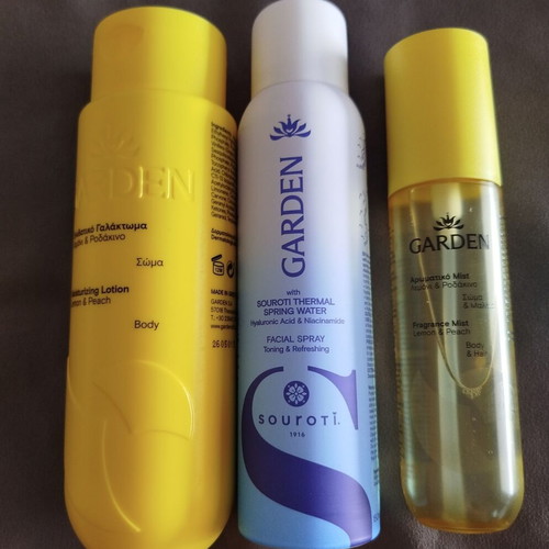 Garden body and hair care set new with lemon and peach scent