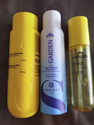 Garden body and hair care set new with lemon and peach scent