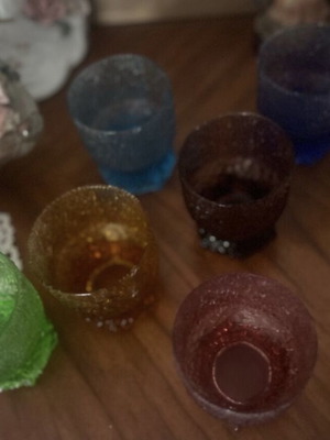 Vintage set of 6 crystal glasses like new with vibrant colors