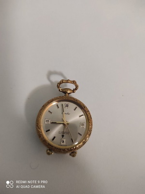Vintage Κουρδιστό Ρολόι Μενταγιόν/Τσέπης Chandler Swiss Made 17 Jewel Incabloc σαν καινούργιο, χρυσαφί