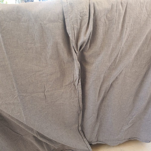 Cotton curtains gray, like new, set of two panels 1.46x2.94 m each