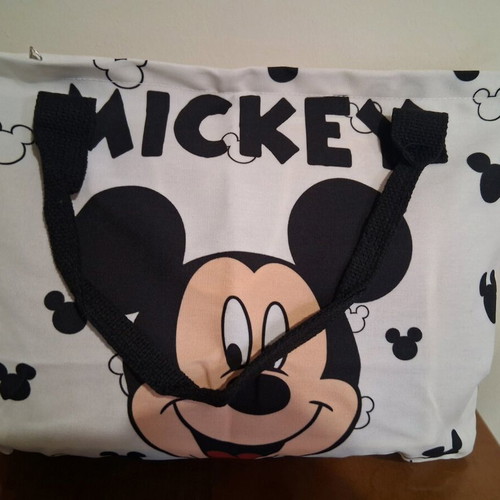 Shoulder bag new black and white with Mickey