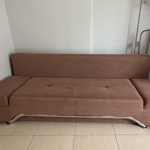 Sofa used with free cushions, dimensions 212x144cm