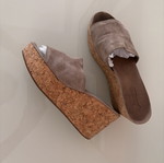 Ioannis Suede Mules Platform Sandals Size 38 Used Beige