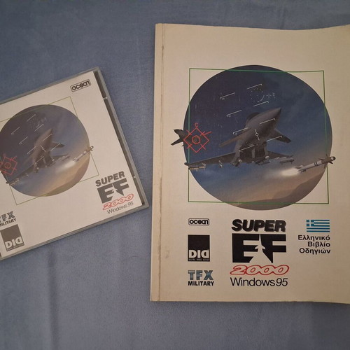 Super EF2000 flight simulator used with rare Greek manual