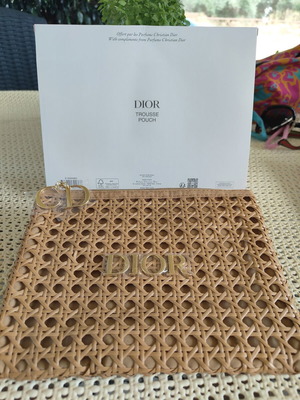 Dior Beauty Pouch rattan effect, new with box and accessories