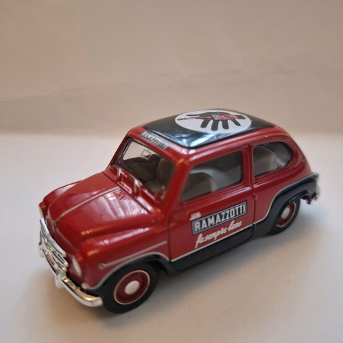 Fiat 600 collectible red toy cars scale 1:43, new pack of 6