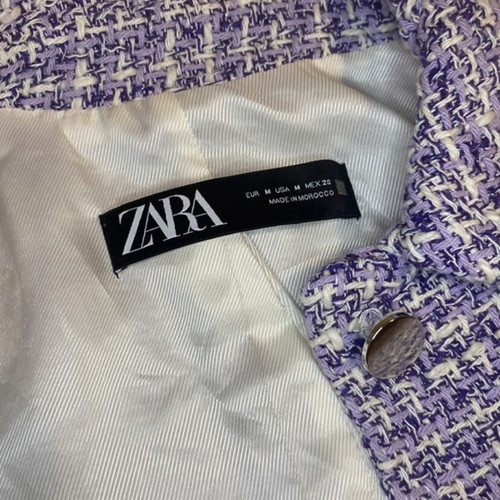 Zara short blazer medium used, white and purple