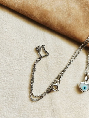 Silver 925 necklace with mother of pearl evil eye pendant