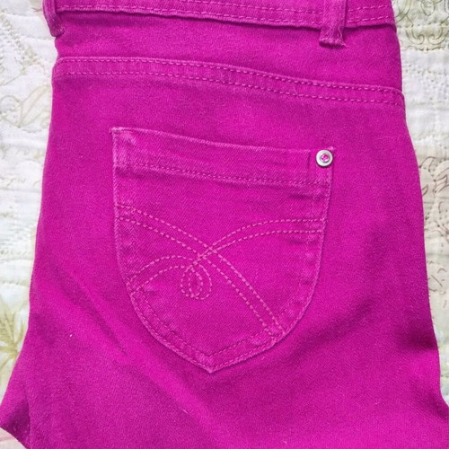 Fuchsia cotton denim pants like new, size S